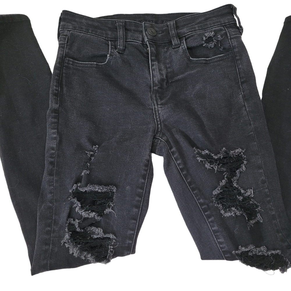 American Eagle Size 4 black next level stretch skinny jeans